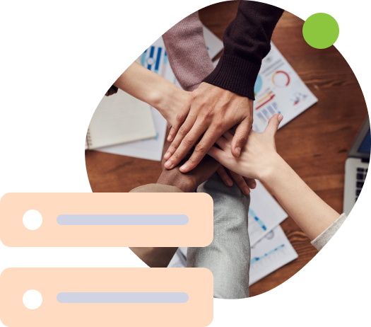 Image of team with hands in the middle.